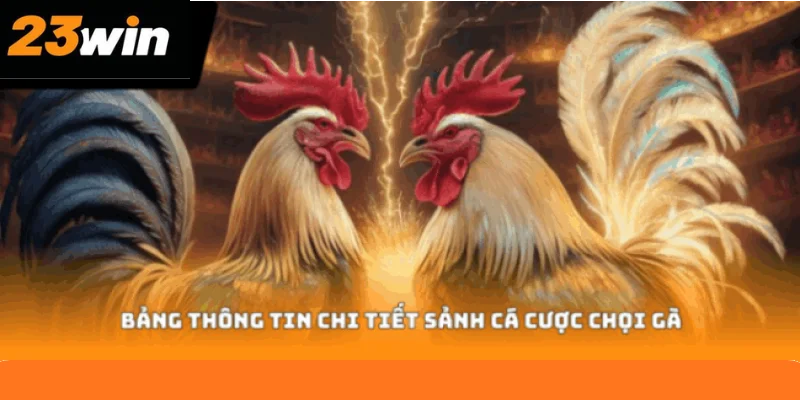 Bảng thông tin chi tiết sảnh cá cược chọi gà